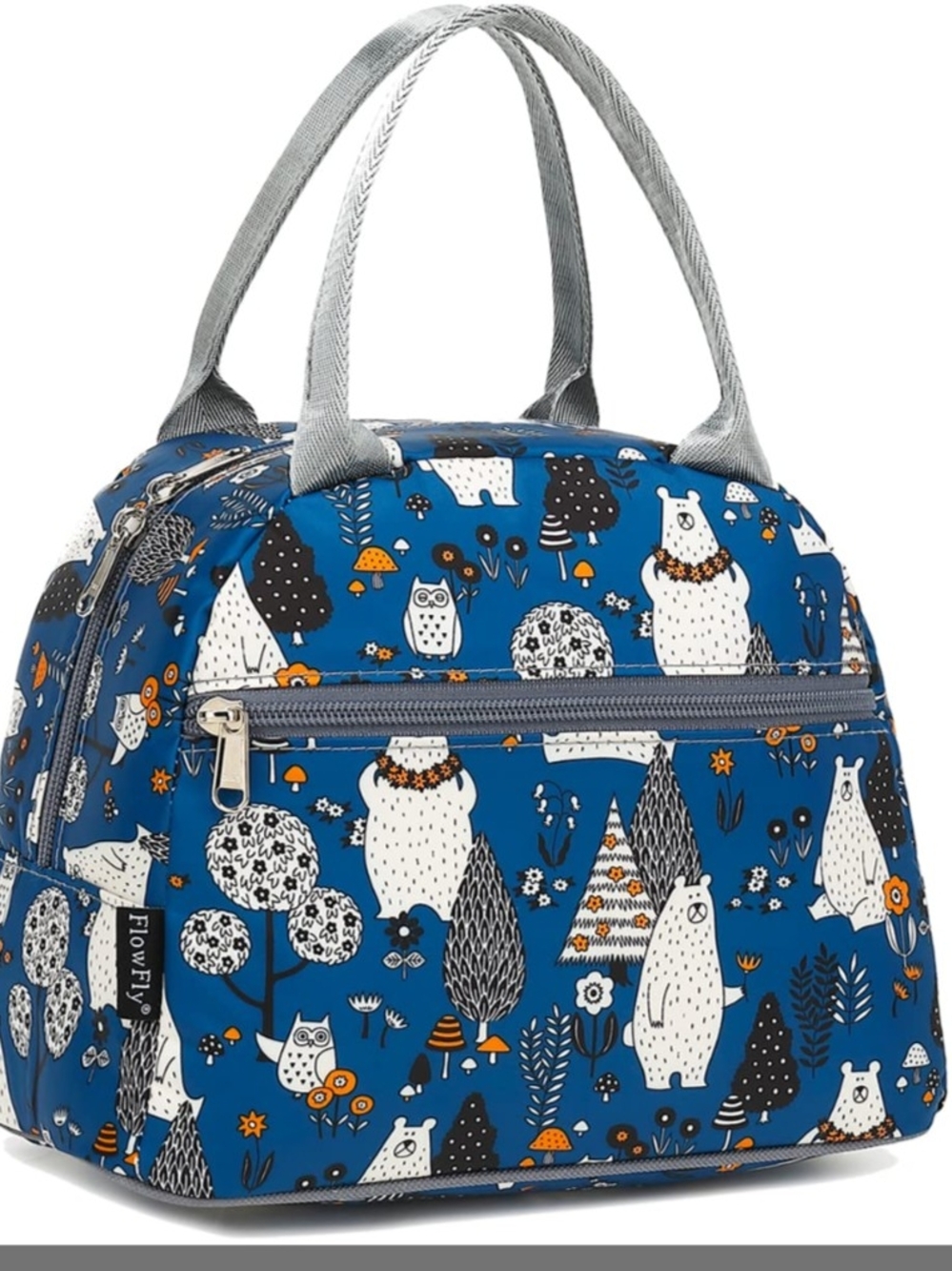 FlowFly Insulated Lunch Bag - Blue Woodland Animal